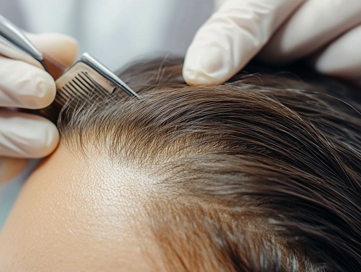 What are the symptoms of hair loss caused by scalp infections?